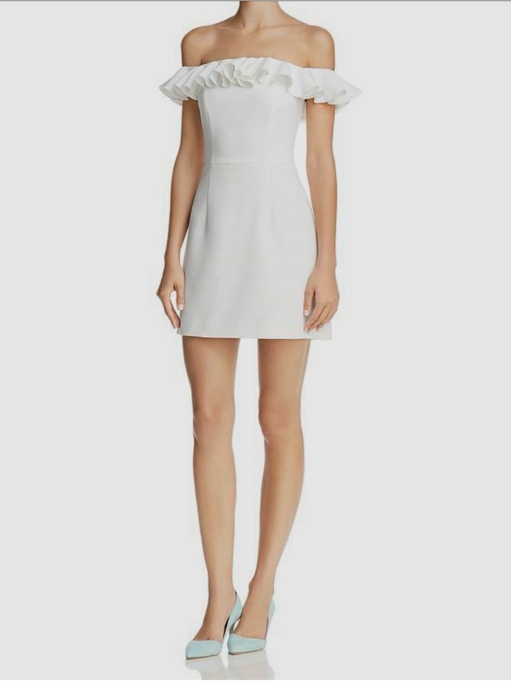 French Connection Whisper Off-The-Shoulder Ruffle Mini Dress